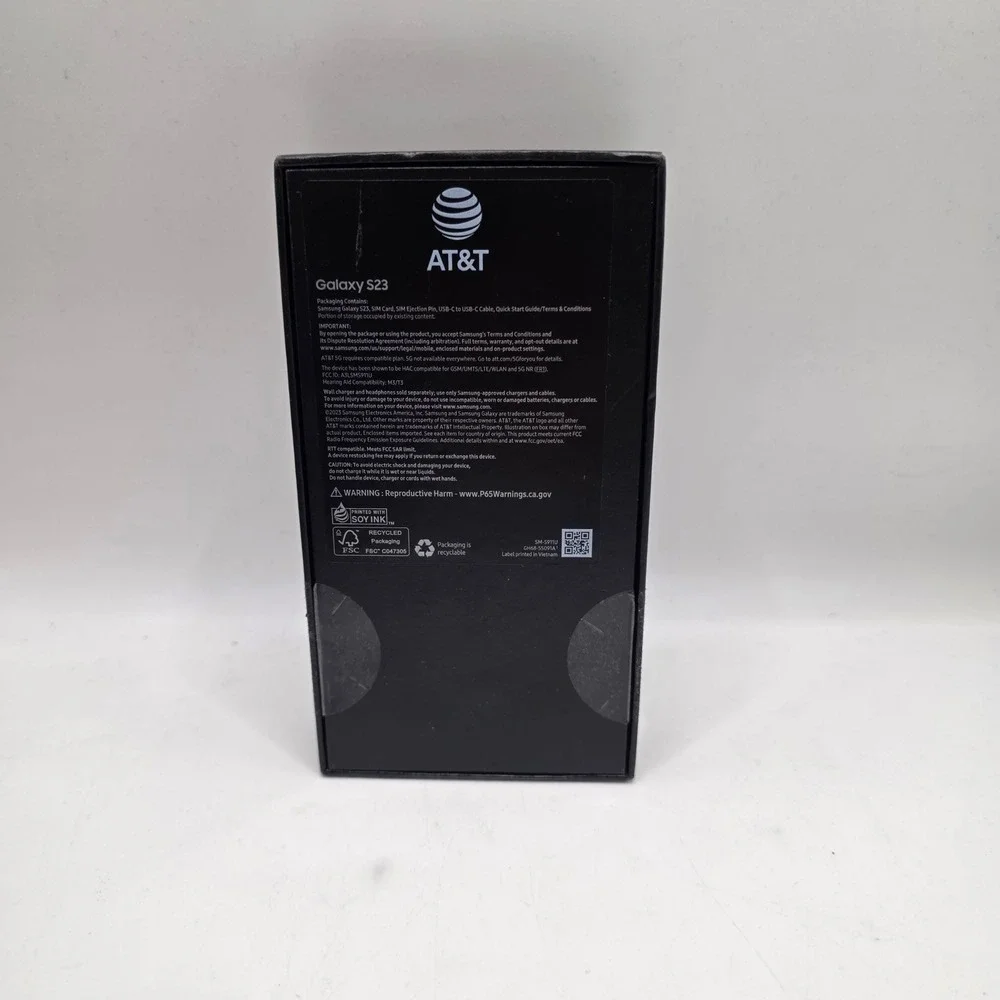 Samsung Galaxy S23 Empty Box AT&T SM-S911U Retail Packaging Black Replacement